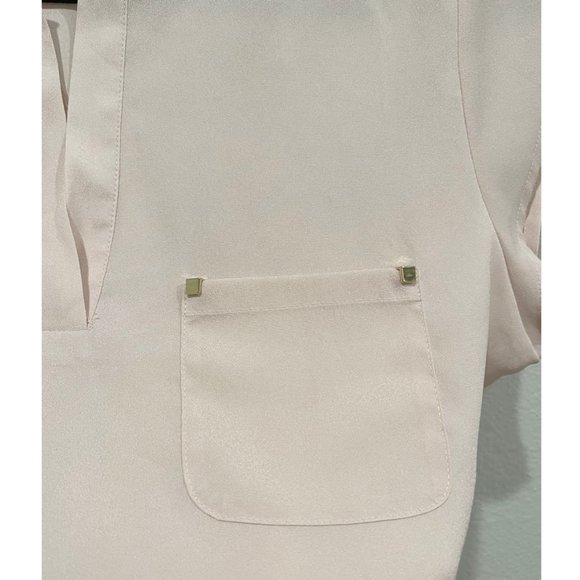 IVANKA TRUMP Baby Pink Gold Studs Blouse - Picture 4 of 6